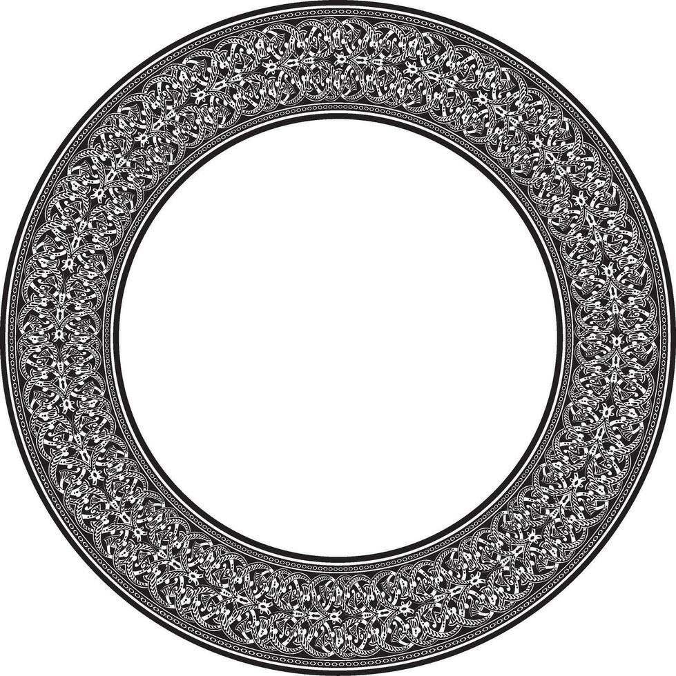 vektor svartvit runda orientalisk prydnad. arabicum mönstrad cirkel av Iran, Irak, Kalkon, syrien. persisk ram, gräns. för sandblästring, laser och plotter skärande