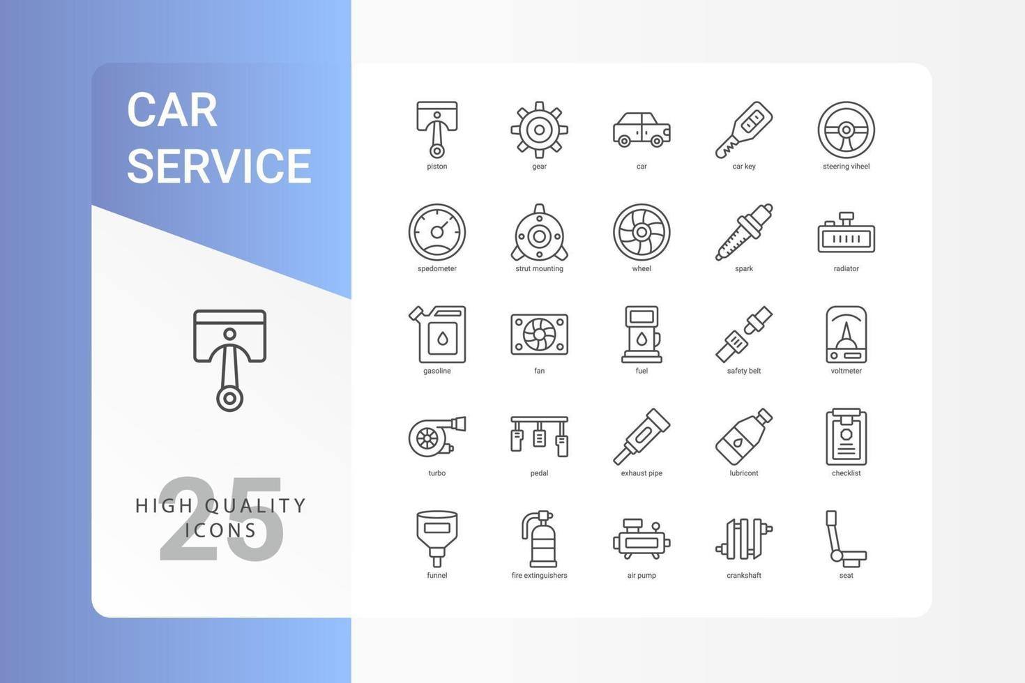 Autoservice-Icon-Pack für Ihr Website-Design, Logo, App, Benutzeroberfläche. vektor