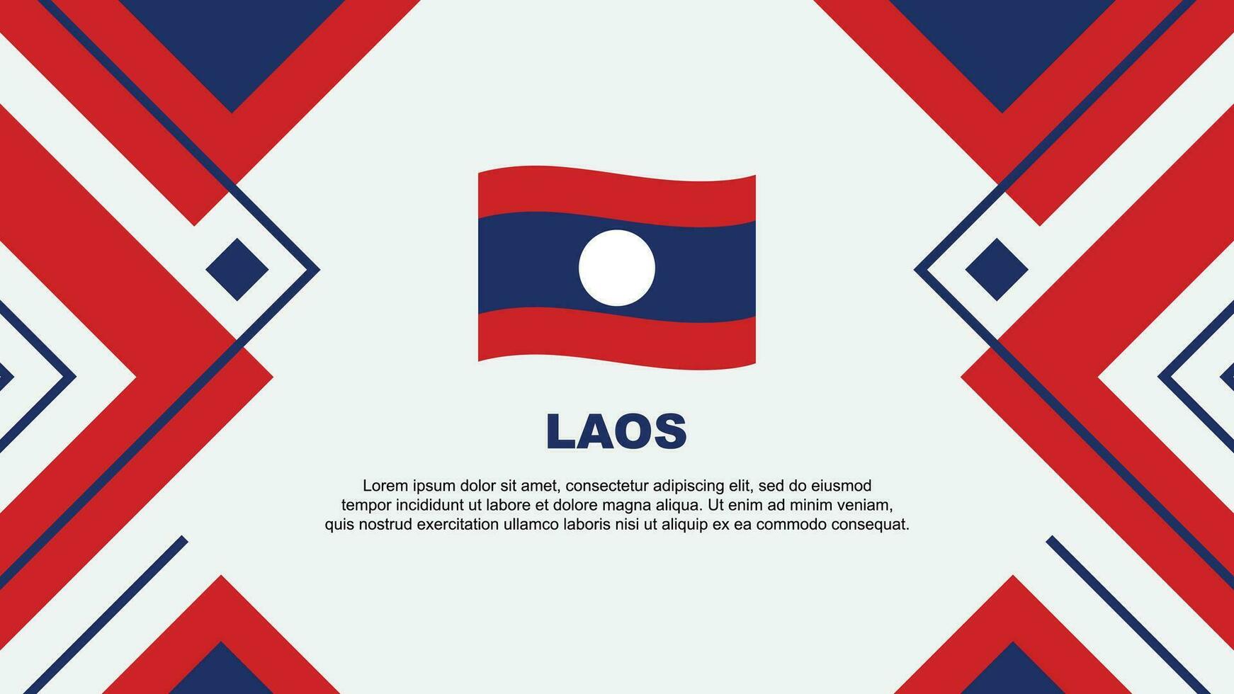 Laos Flagge abstrakt Hintergrund Design Vorlage. Laos Unabhängigkeit Tag Banner Hintergrund Vektor Illustration. Laos Illustration