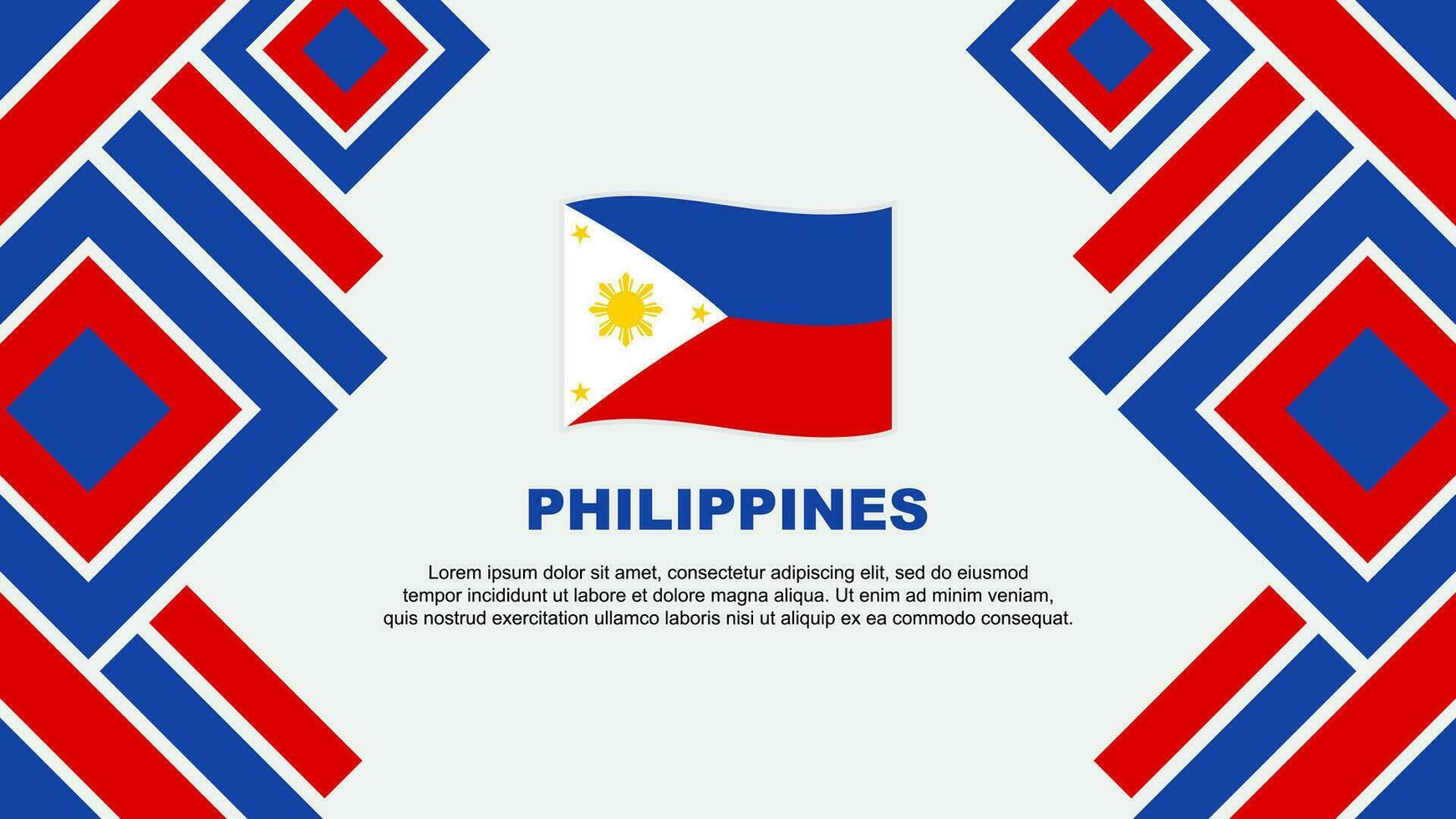 Philippinen Flagge abstrakt Hintergrund Design Vorlage. Philippinen Unabhängigkeit Tag Banner Hintergrund Vektor Illustration. Philippinen