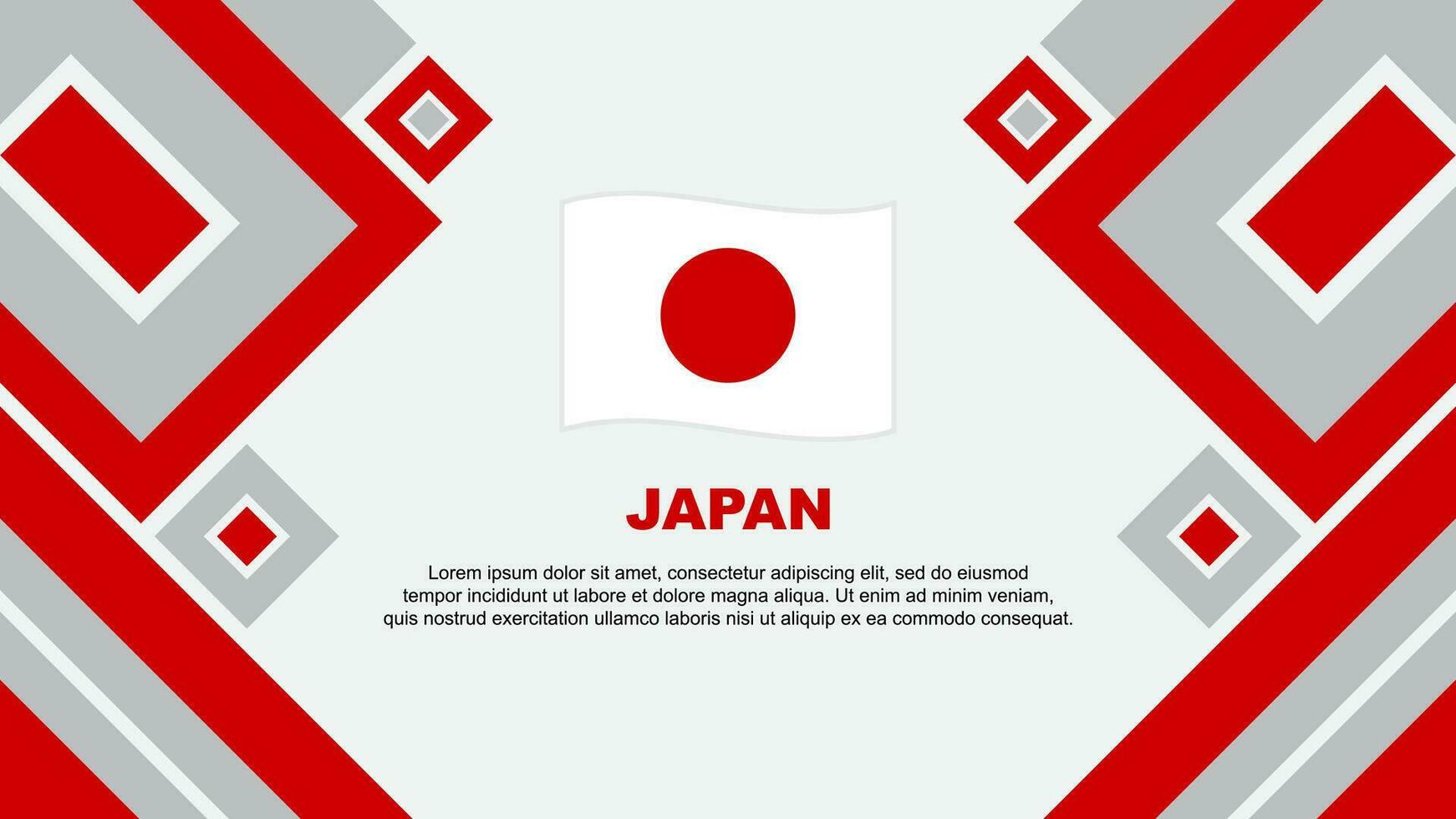 Japan Flagge abstrakt Hintergrund Design Vorlage. Japan Unabhängigkeit Tag Banner Hintergrund Vektor Illustration. Japan Karikatur