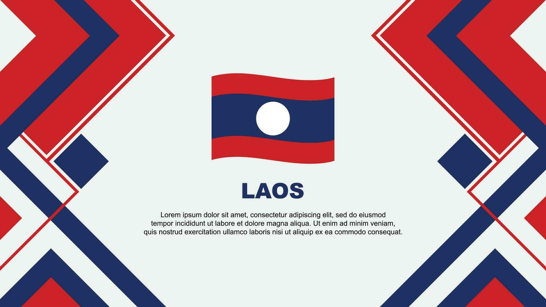 Laos Flagge abstrakt Hintergrund Design Vorlage. Laos Unabhängigkeit Tag Banner Hintergrund Vektor Illustration. Laos Banner