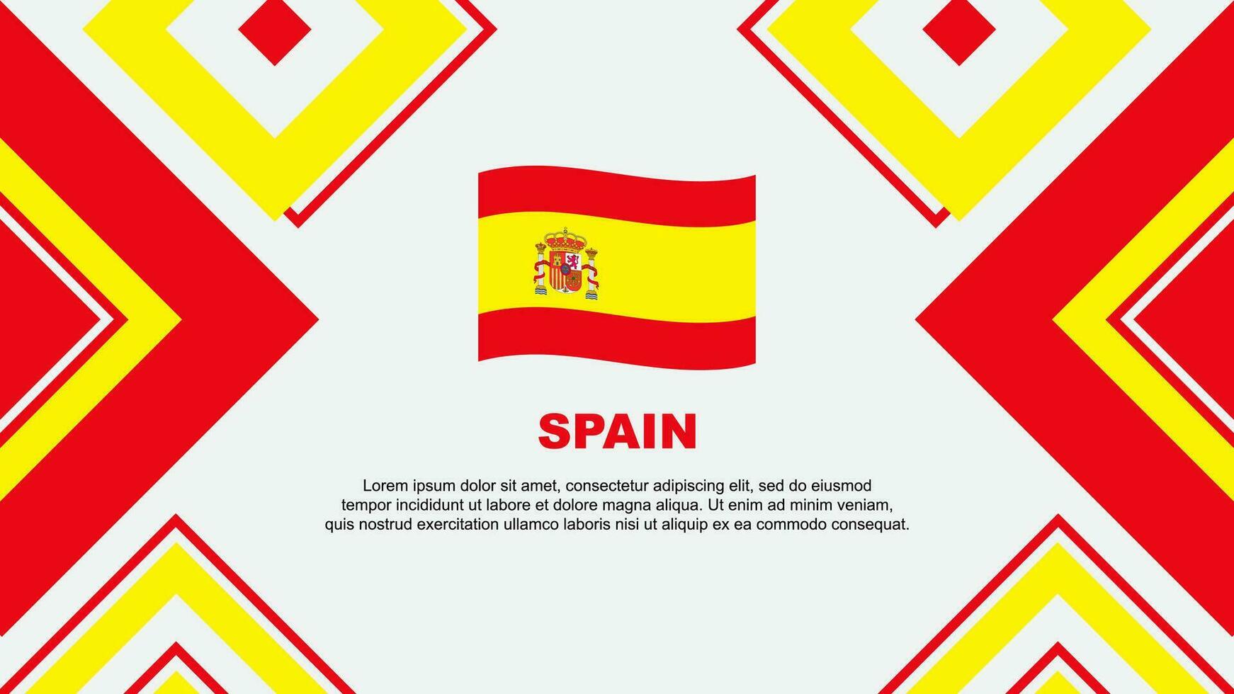 Spanien Flagge abstrakt Hintergrund Design Vorlage. Spanien Unabhängigkeit Tag Banner Hintergrund Vektor Illustration. Spanien Unabhängigkeit Tag