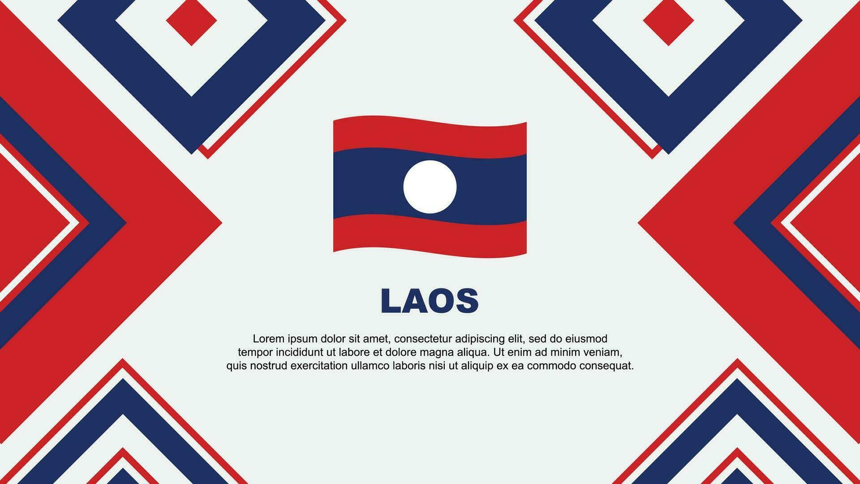 Laos Flagge abstrakt Hintergrund Design Vorlage. Laos Unabhängigkeit Tag Banner Hintergrund Vektor Illustration. Laos Unabhängigkeit Tag