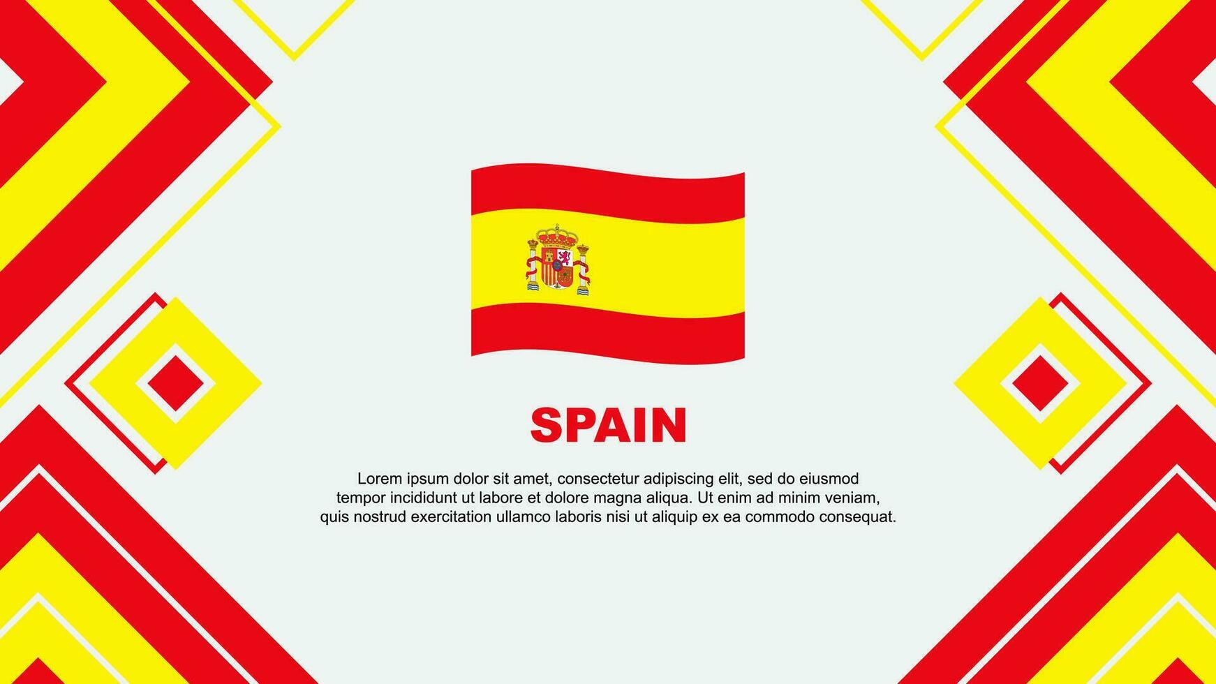 Spanien flagga abstrakt bakgrund design mall. Spanien oberoende dag baner tapet vektor illustration. Spanien bakgrund