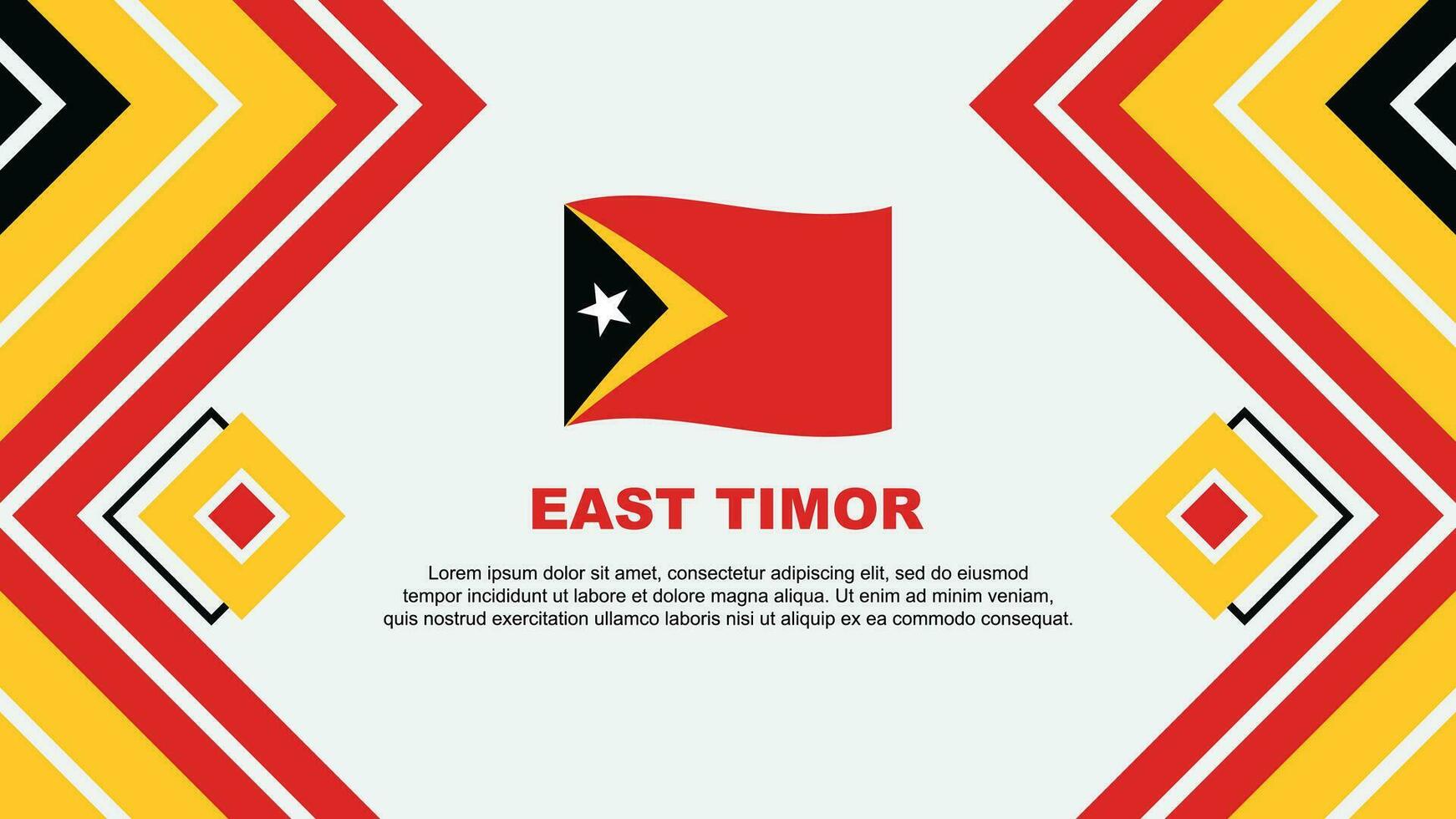 Osten Timor Flagge abstrakt Hintergrund Design Vorlage. Osten Timor Unabhängigkeit Tag Banner Hintergrund Vektor Illustration. Osten Timor Design