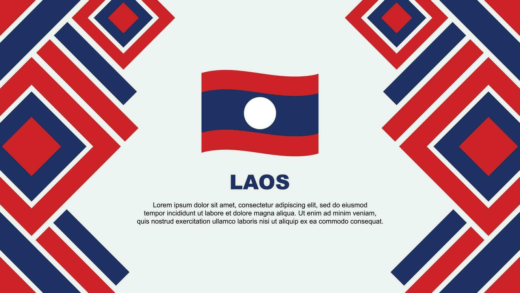 Laos Flagge abstrakt Hintergrund Design Vorlage. Laos Unabhängigkeit Tag Banner Hintergrund Vektor Illustration. Laos
