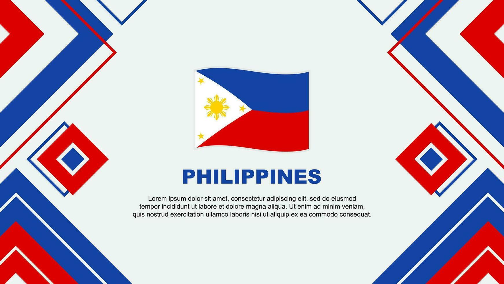 Philippinen Flagge abstrakt Hintergrund Design Vorlage. Philippinen Unabhängigkeit Tag Banner Hintergrund Vektor Illustration. Philippinen Hintergrund
