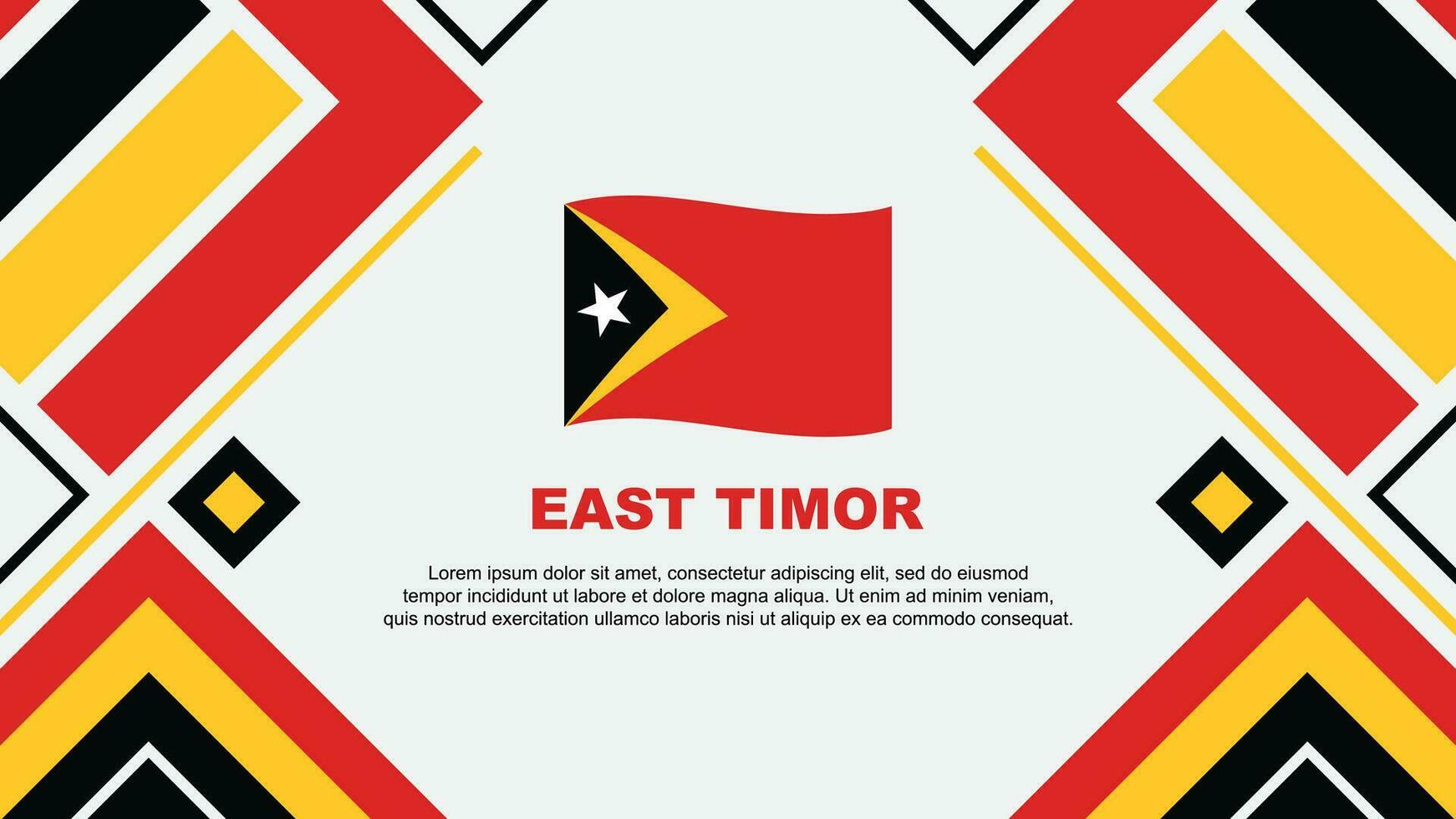 Osten Timor Flagge abstrakt Hintergrund Design Vorlage. Osten Timor Unabhängigkeit Tag Banner Hintergrund Vektor Illustration. Osten Timor Flagge