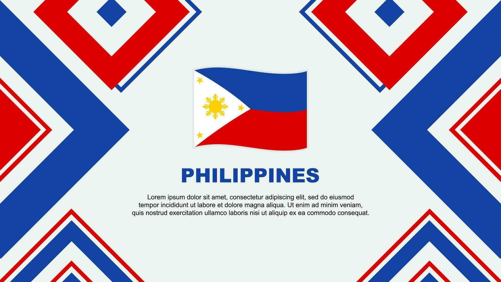 Philippinen Flagge abstrakt Hintergrund Design Vorlage. Philippinen Unabhängigkeit Tag Banner Hintergrund Vektor Illustration. Philippinen Unabhängigkeit Tag
