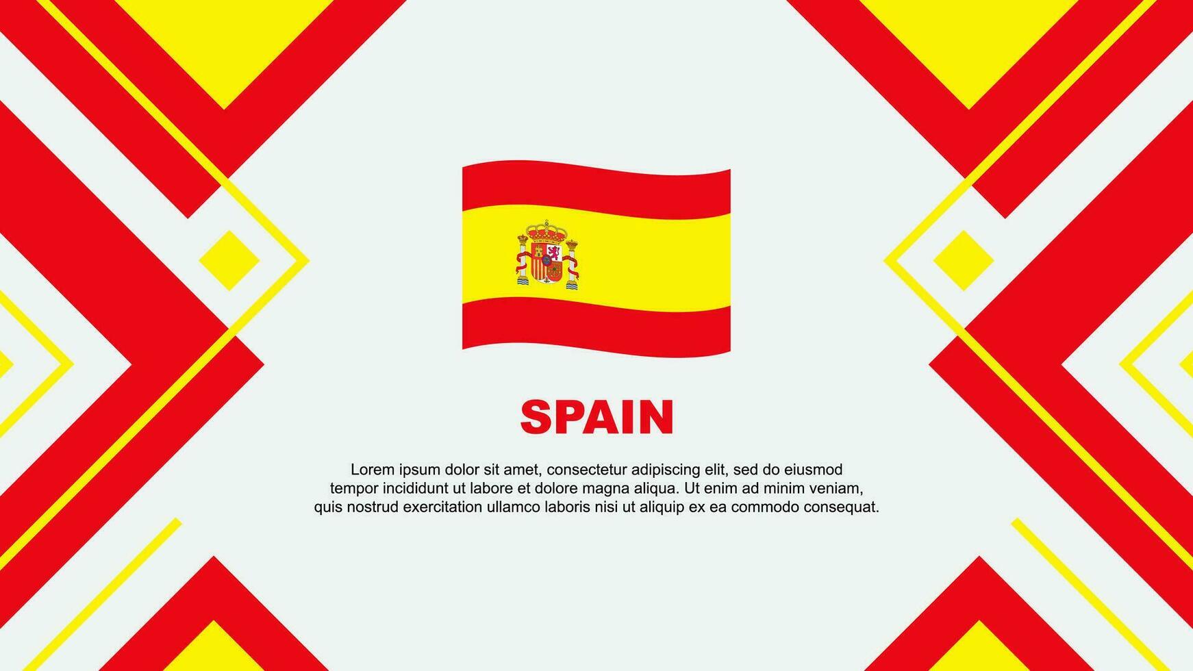 Spanien Flagge abstrakt Hintergrund Design Vorlage. Spanien Unabhängigkeit Tag Banner Hintergrund Vektor Illustration. Spanien Illustration