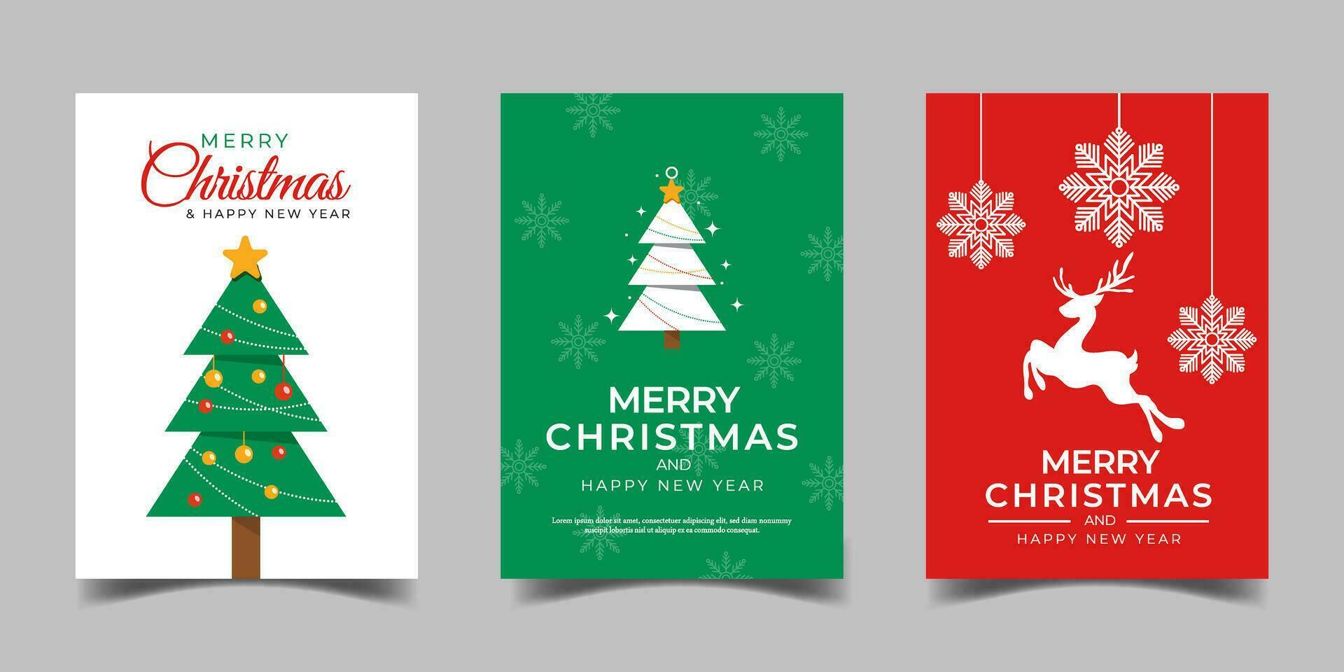 glad jul och Lycklig ny år modern realistisk design, lämplig för hälsning kort, affisch och omslag mall design vektor
