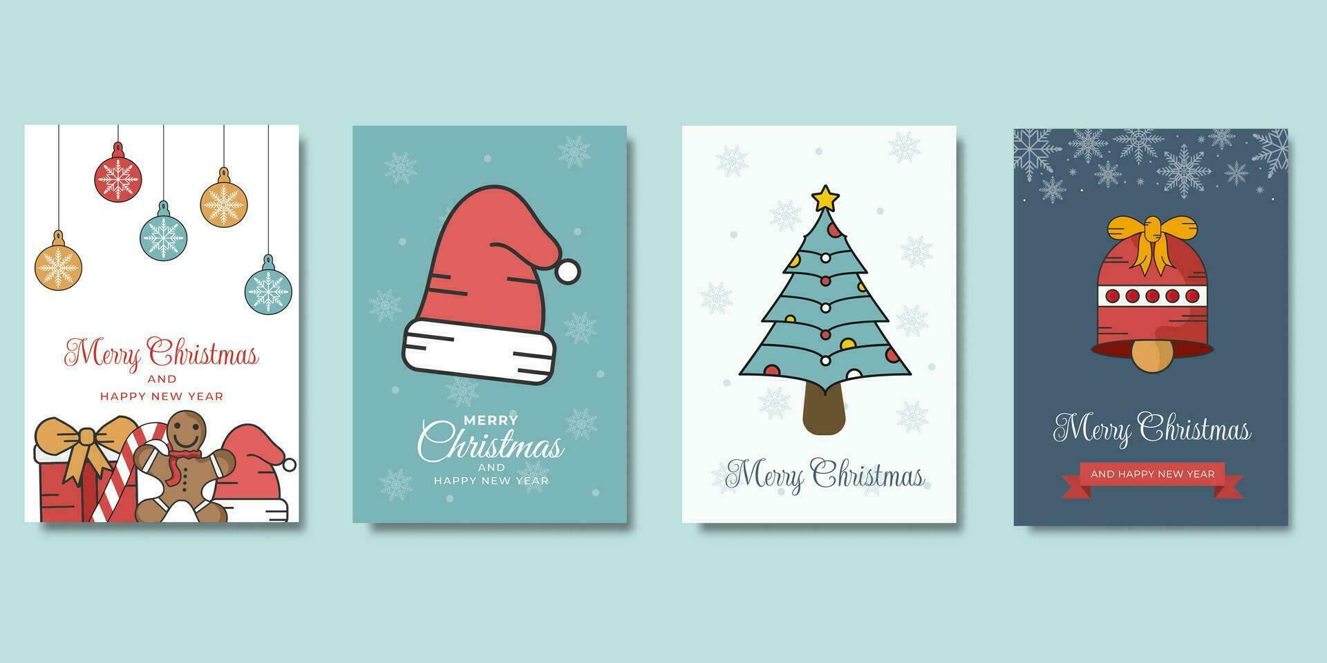 glad jul och Lycklig ny år modern realistisk design, lämplig för hälsning kort, affisch och omslag mall design vektor