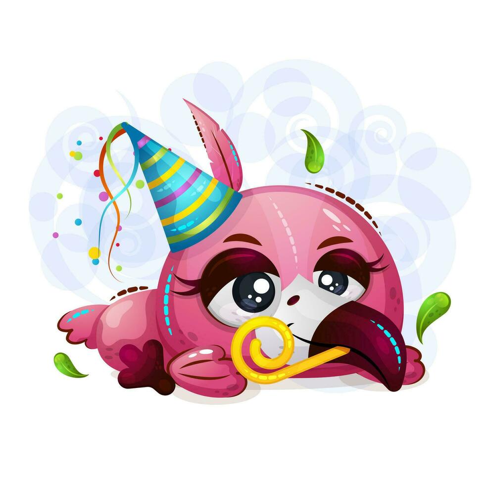 Flamingo auf das Geburtstag Illustration vektor