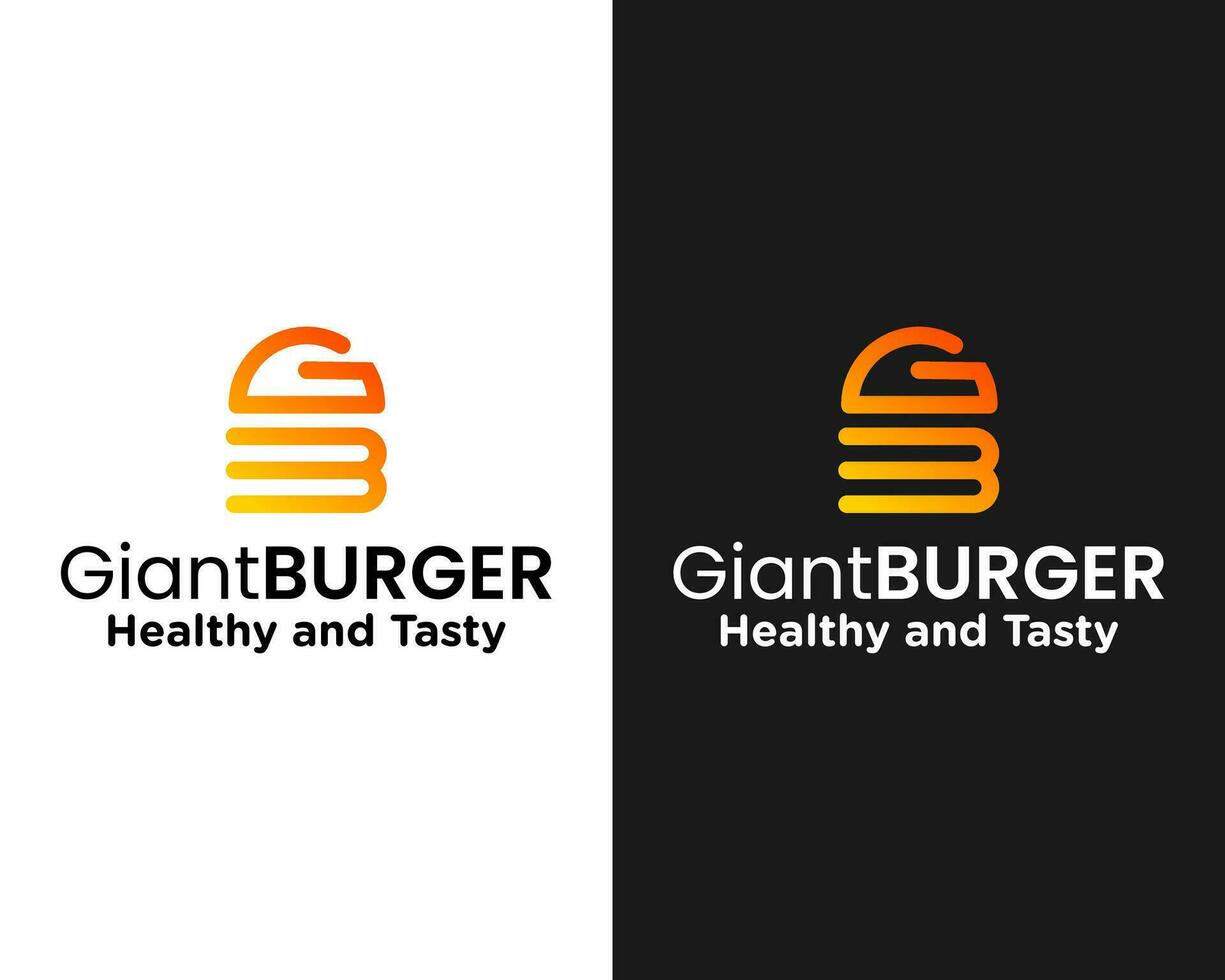 gb brev monogram burger restaurang logotyp design. vektor