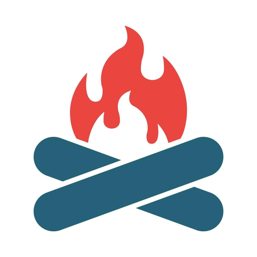 Lagerfeuer Vektor Glyphe zwei Farbe Symbol zum persönlich und kommerziell verwenden.