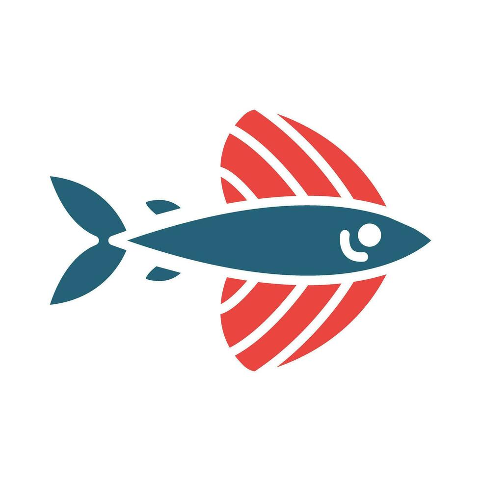 flygande fisk vektor glyf två Färg ikon för personlig och kommersiell använda sig av.