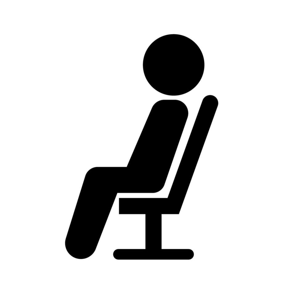 Person Sitzung auf ein Stuhl ruhen Silhouette vektor