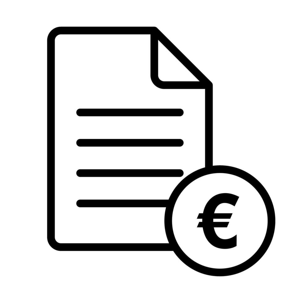 enkel euro mynt och finansiell dokumentera ikoner. vektor. vektor