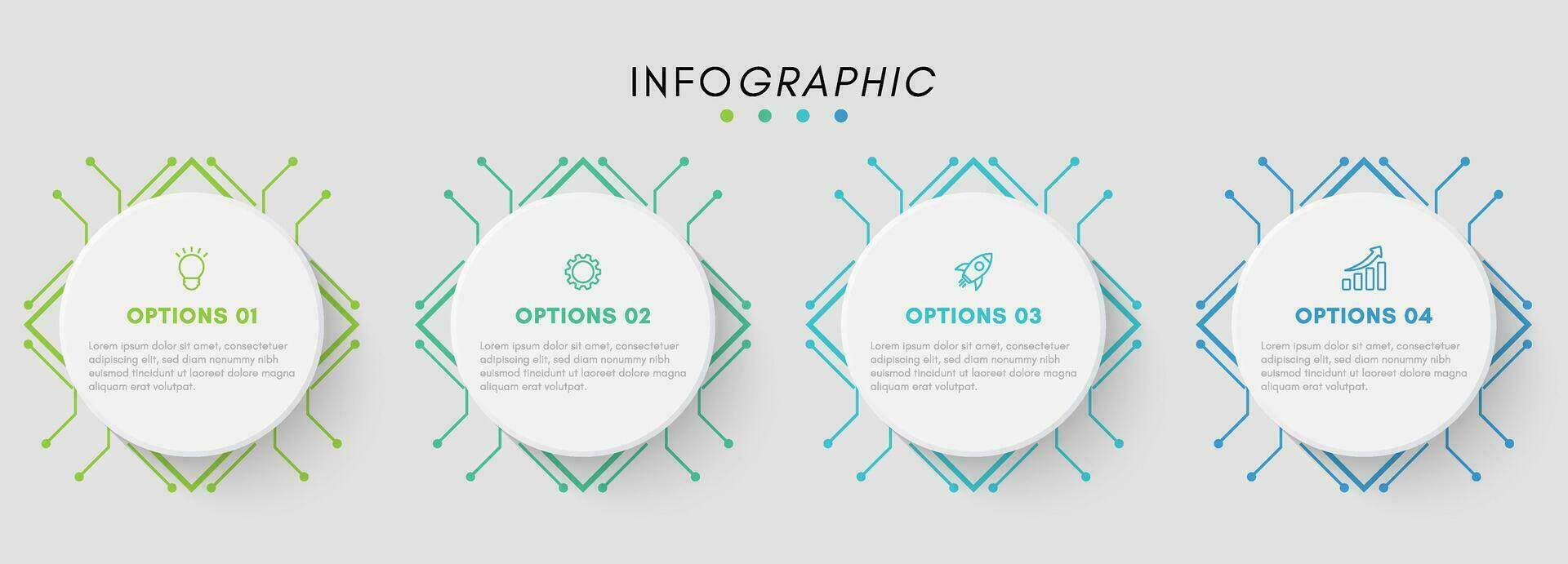 Geschäft Infografik Design Element und 4 Nummer Optionen. vektor