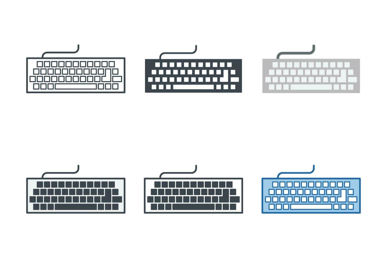 Tastatur Symbol Sammlung mit anders Stile. Tastatur Symbol Symbol Vektor Illustration isoliert auf Weiß Hintergrund