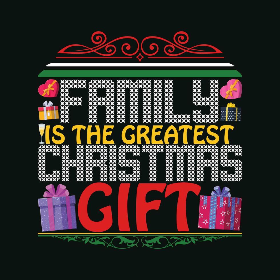 jul uppsättning familj är de störst jul gåva vektor