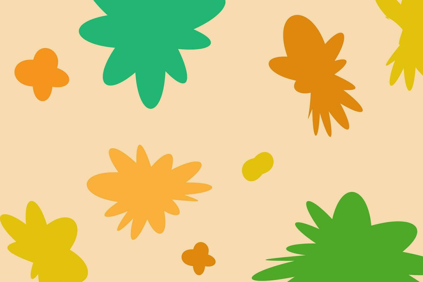 Hintergrund Hand gezeichnet organisch Formen Grün natürlich Blätter, Blumen, Linie Kunst Muster Dekoration Element von tropisch Blätter, Blumen und Geäst, dekorativ abstrakt Kunst Vektor nahtlos