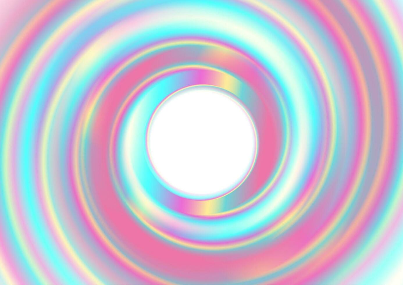 färgrik holografiska abstrakt flytande virvla runt cirkel bakgrund vektor