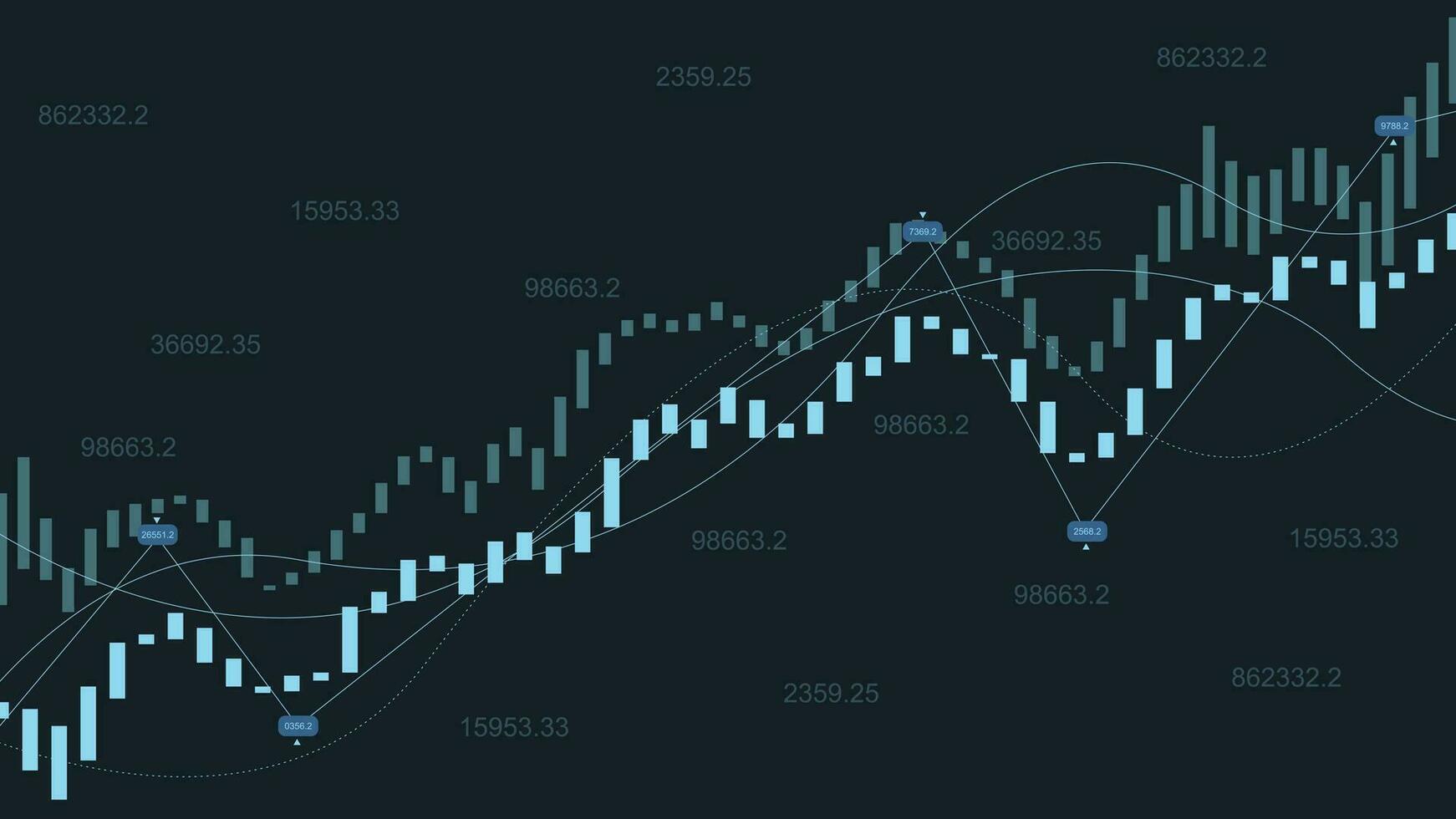 Geschäft Finanzen, Lager Markt, Forex Handel und finanziell Diagramm Investition Konzept Hintergrund. oben Trend und bullisch Punkt. Vektor Illustration.