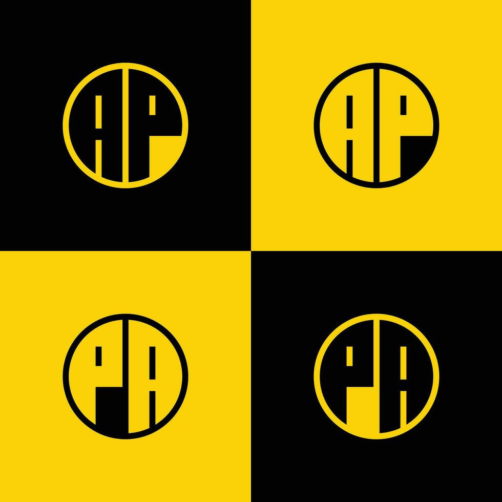 einfach ap und pa Brief Kreis Logo Satz, geeignet zum Geschäft mit pa oder ap Initial. vektor