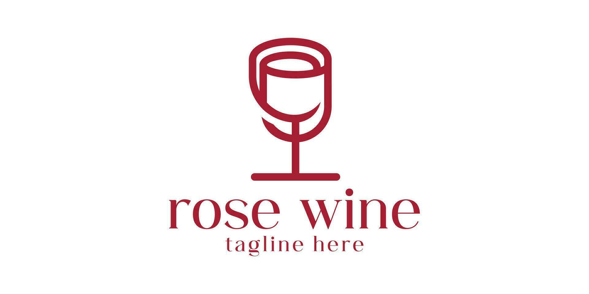 Logo Design kombinieren das gestalten von ein Rose mit ein Wein Glas. abstrakt Logo. vektor