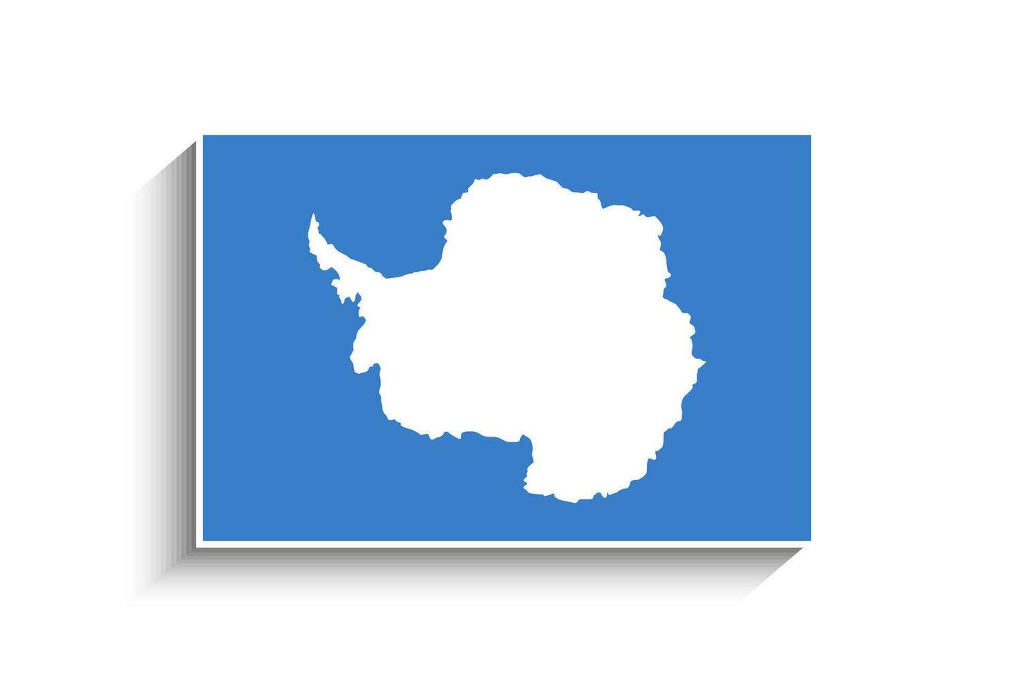 platt rektangel antarctica flagga ikon vektor