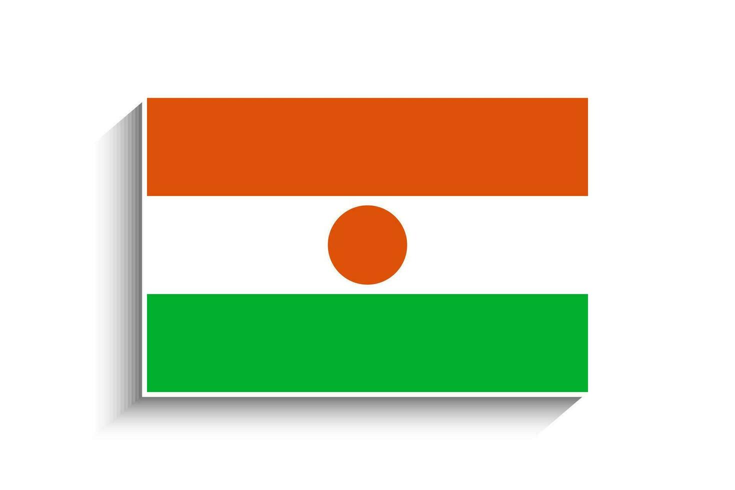 platt rektangel niger flagga ikon vektor