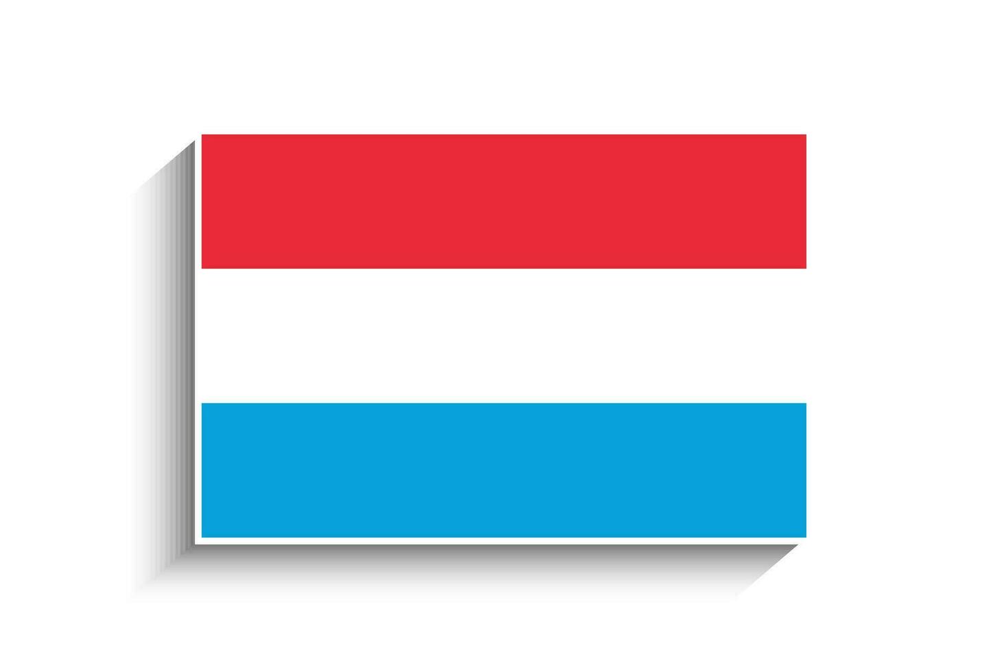 platt rektangel luxemburg flagga ikon vektor