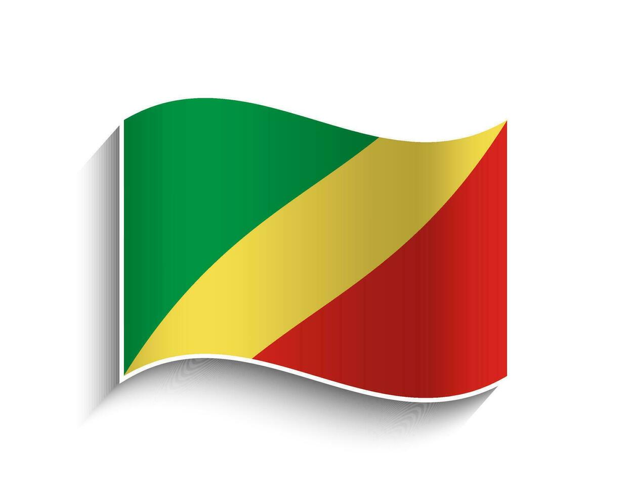 Vektor Republik von das Kongo winken Flagge Symbol
