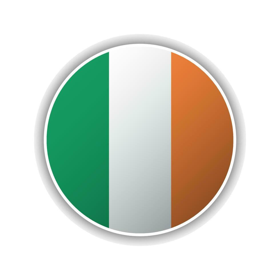abstrakt cirkel irland flagga ikon vektor
