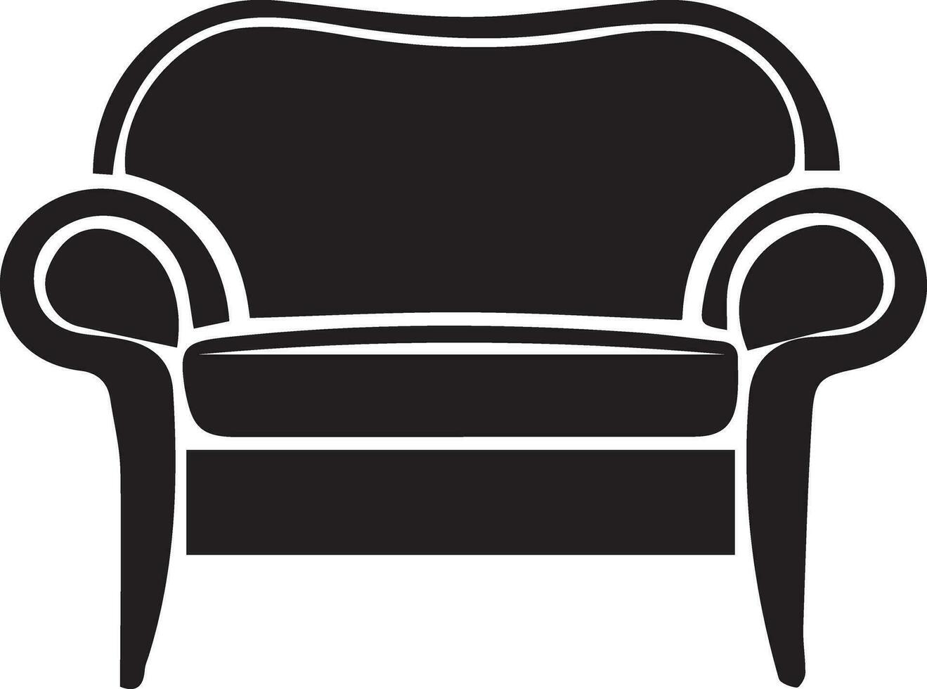 Sofa Vektor Illustration schwarz Farbe Sihouette 4