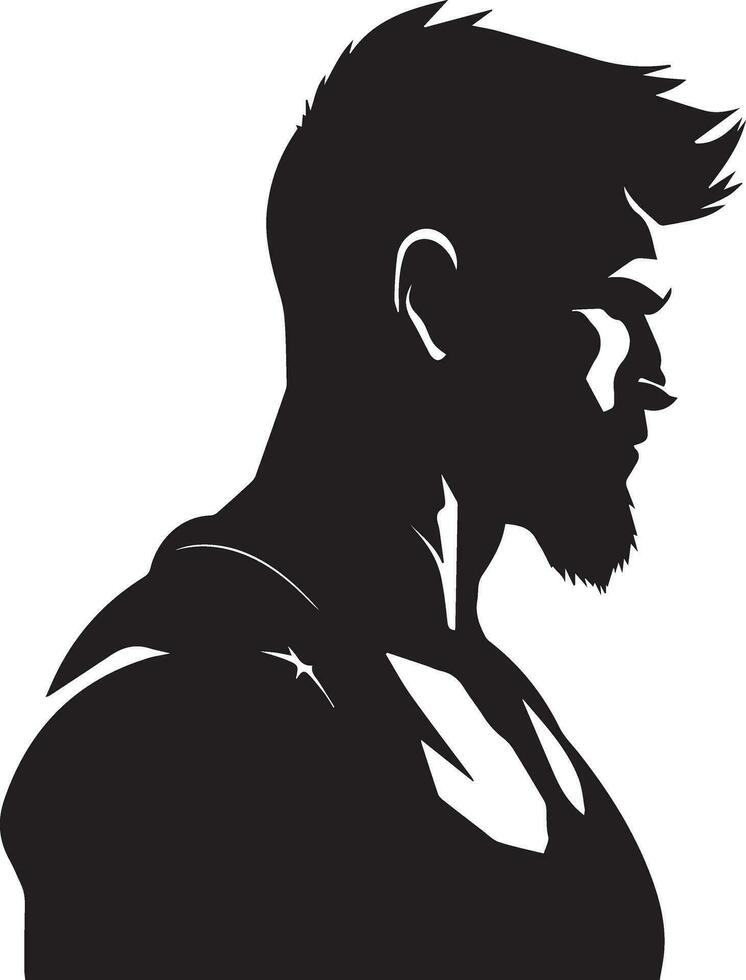 Muskel Mann Vektor Silhouette Illustration schwarz Farbe 4
