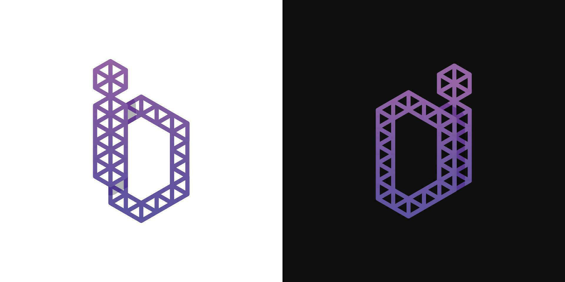 brev di och id polygon logotyp uppsättning, lämplig för företag relaterad till polygon med di och id initialer. vektor