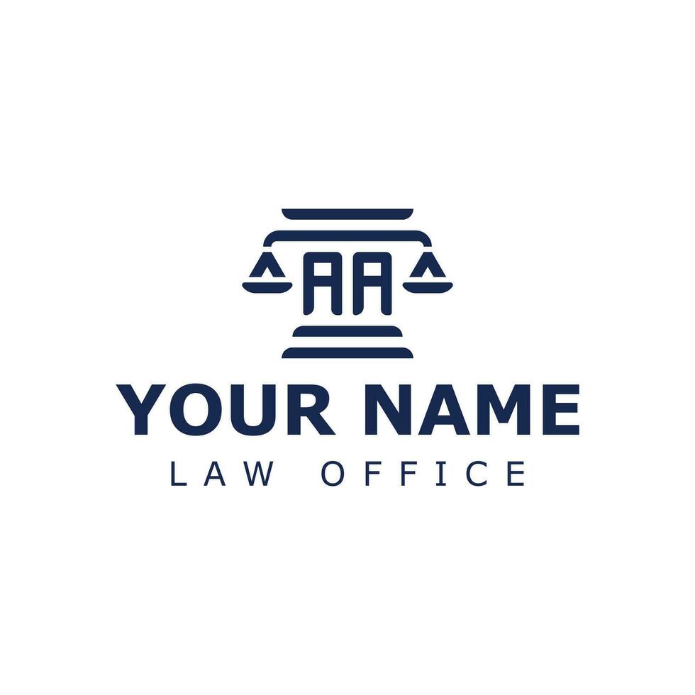 brev aa Rättslig logotyp, lämplig för några företag relaterad till advokat, Rättslig, eller rättvisa med aa initialer. vektor