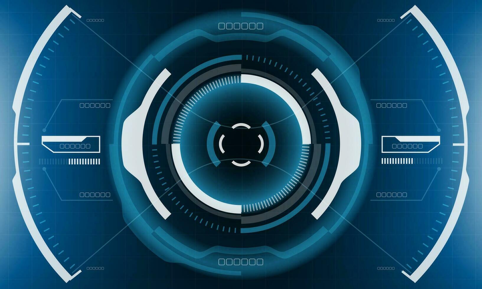 hud Sci-Fi Schnittstelle Bildschirm Aussicht geometrisch auf Blau Design virtuell Wirklichkeit futuristisch Technologie kreativ Anzeige Vektor