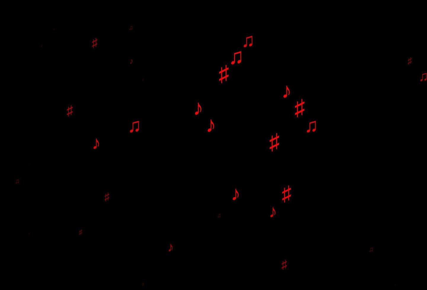 dunkelroter Vektorhintergrund mit Musiknoten. vektor