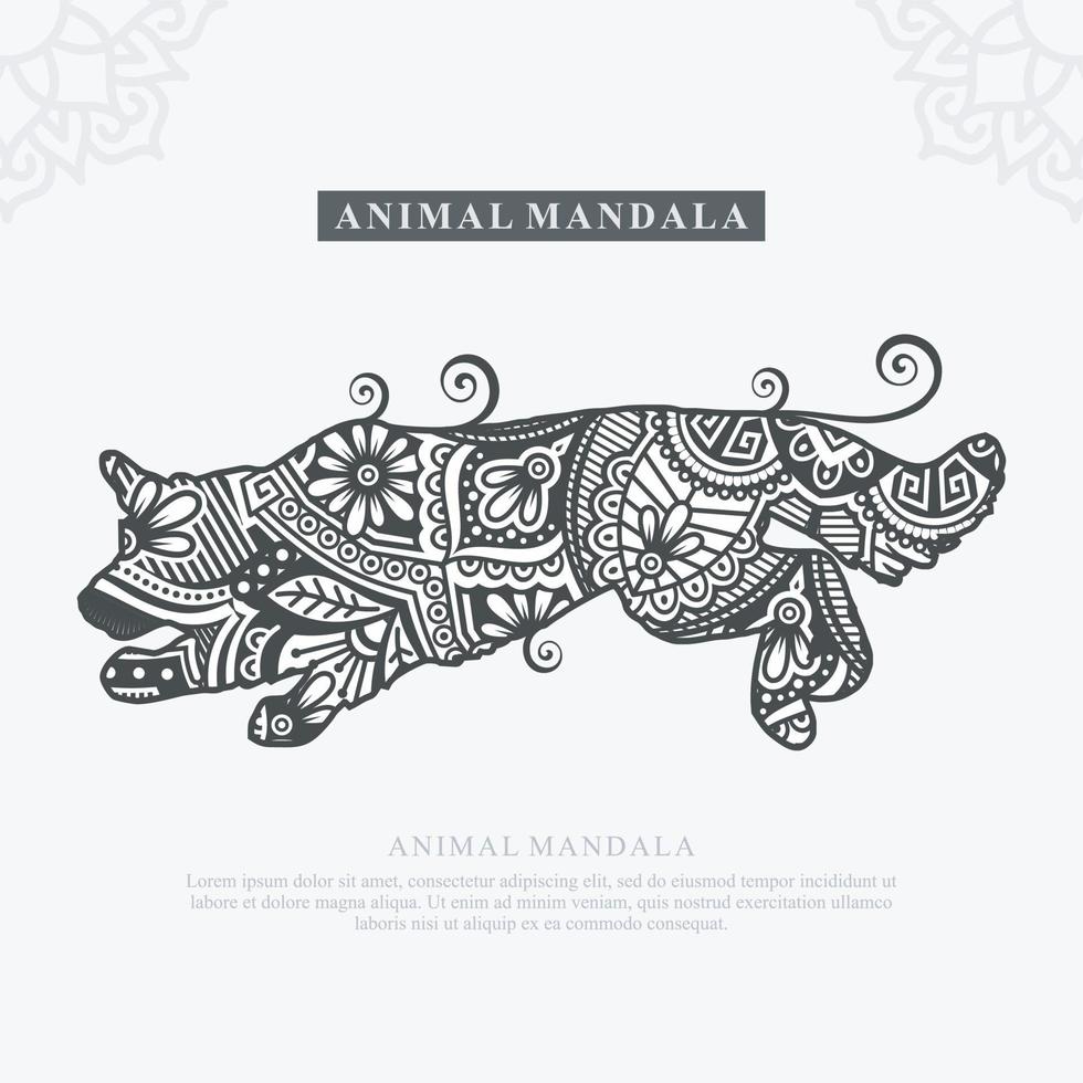 djur mandala vektor. djurkonst. vektor illustration.