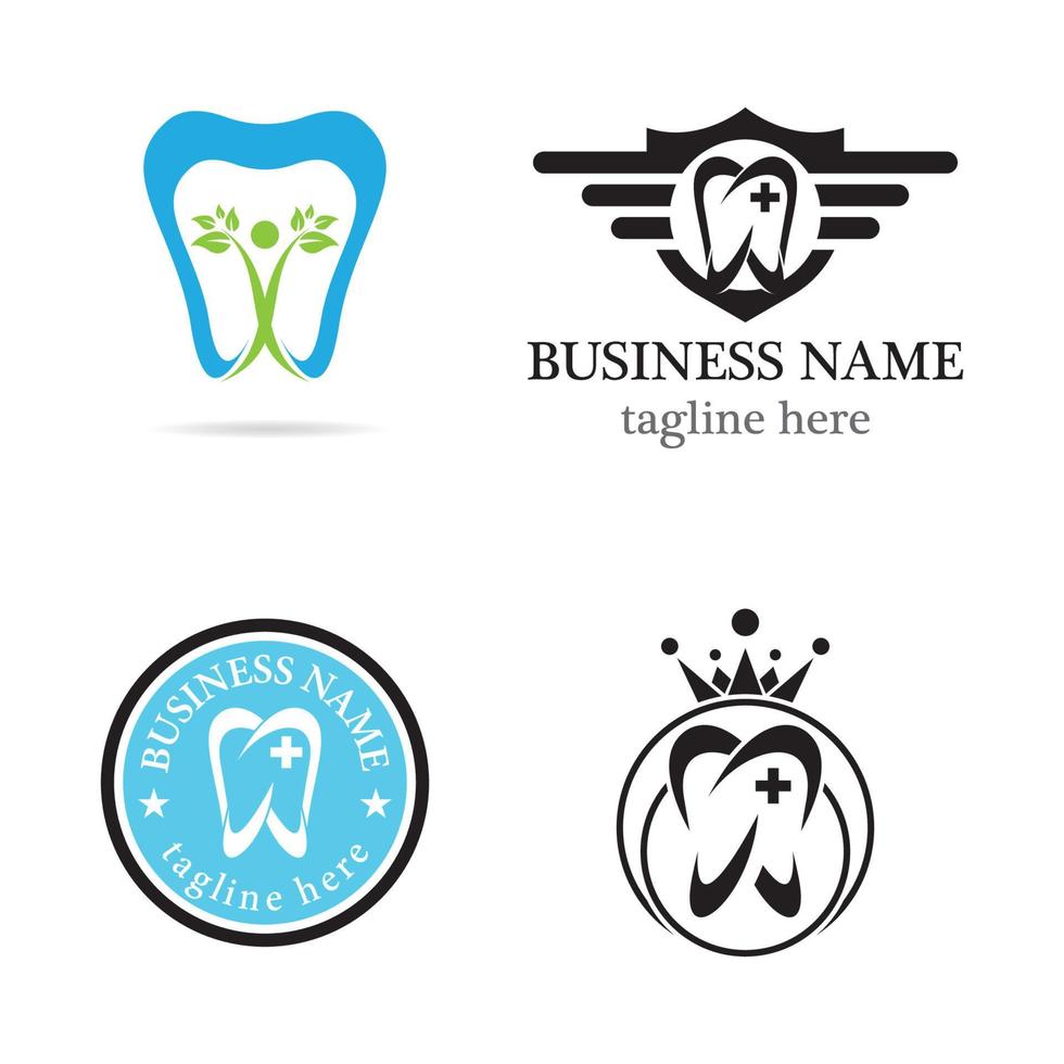 Dental Logo Vorlage Icon Set vektor