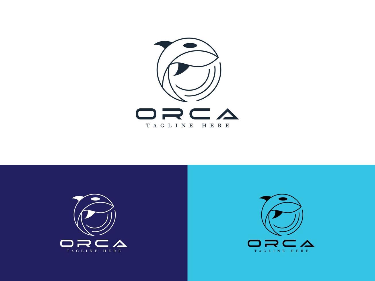 Orca-Wal-Meer-Logo-Vektor-Vorlage vektor