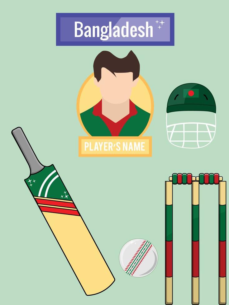 cricket ikoner för laget bangladesh vektor