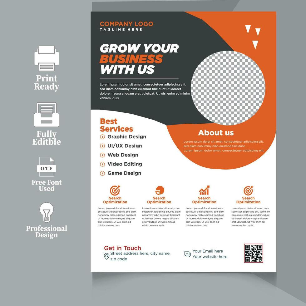 Geschäft Broschüre Flyer Design Layout Vorlage im a4 Größe, mit verwischen Hintergrund, Vektor eps10