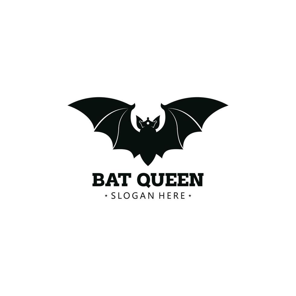vektor illustration av drottning av fladdermöss silhuett logotyp med modern och feminin design stil lämplig för din företag