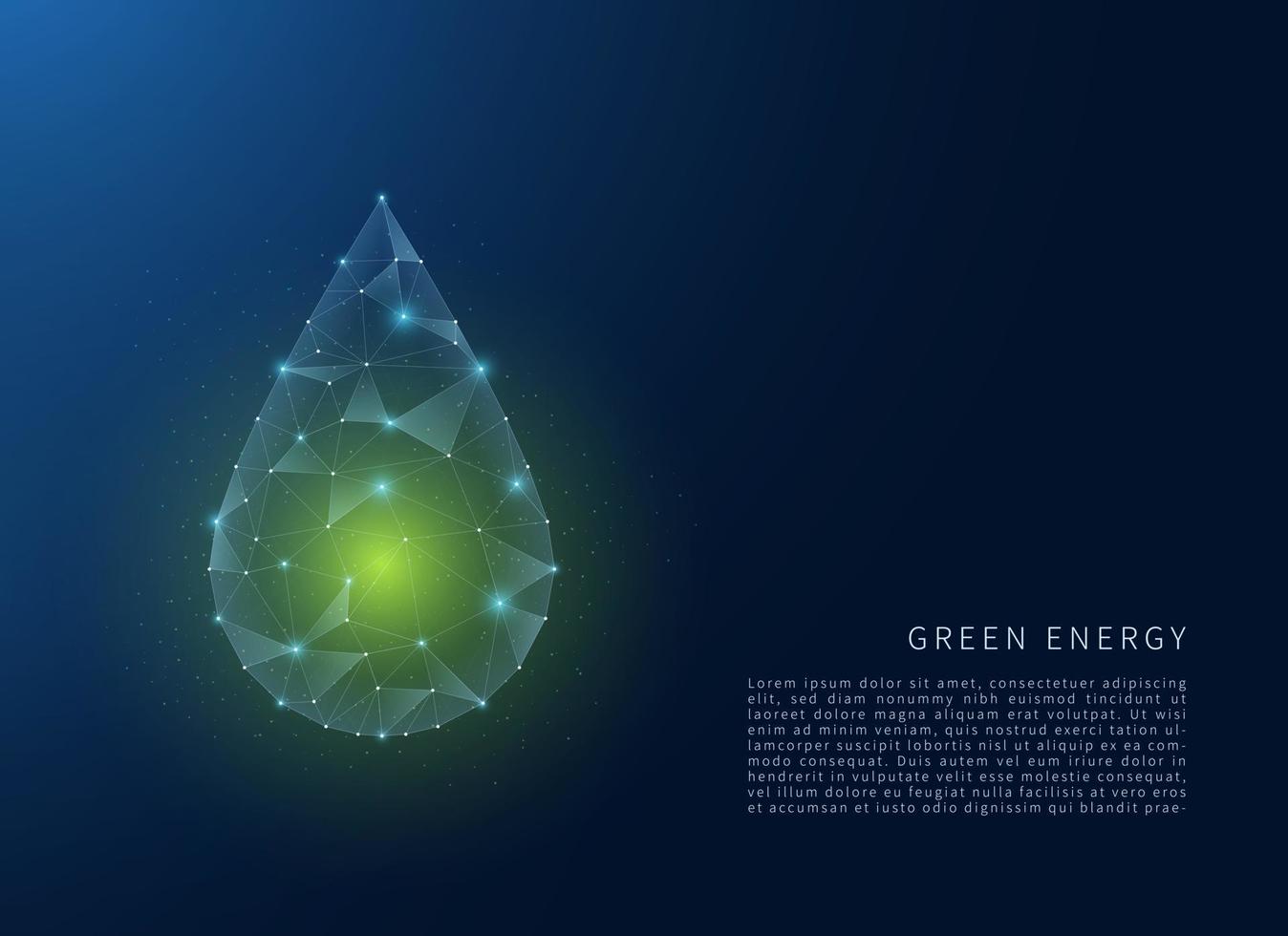 grön energi koncept. polygonal wireframe illustration. vektor