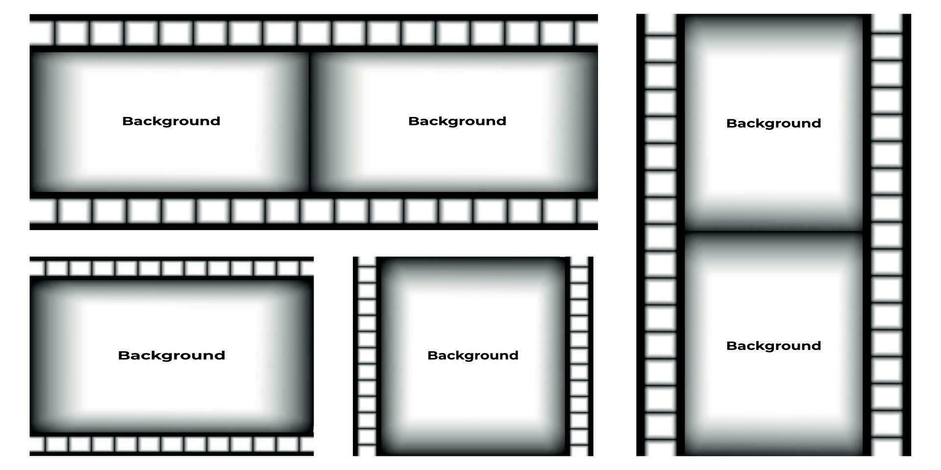 uppsättning av bakgrund, baner, affisch med ramar i filma filma stil vektor bild